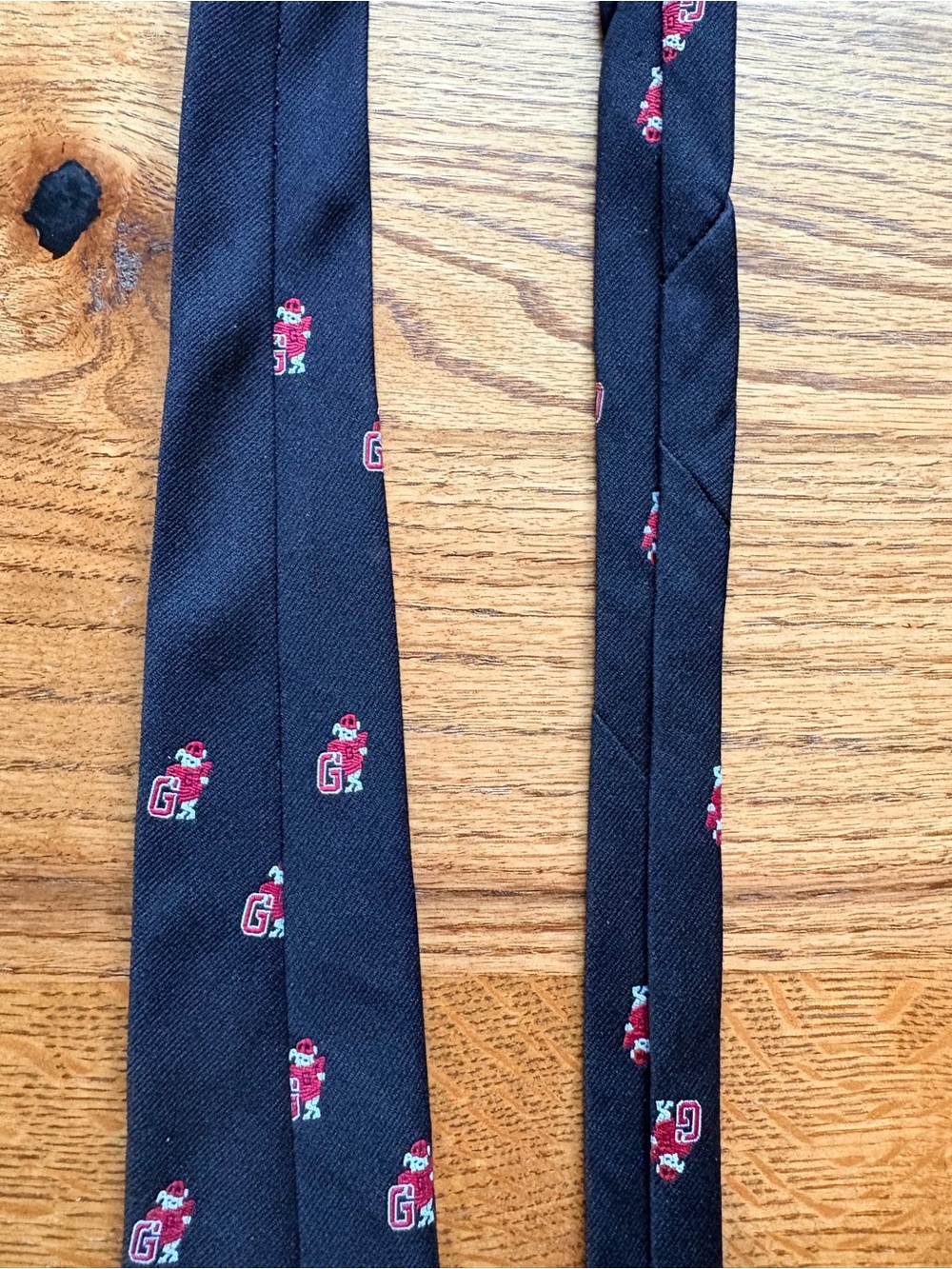 VTG Charing Cross Black UGA Bulldawg Dawg “G” #1 Patterned Men's Tie - Picture 6 of 12